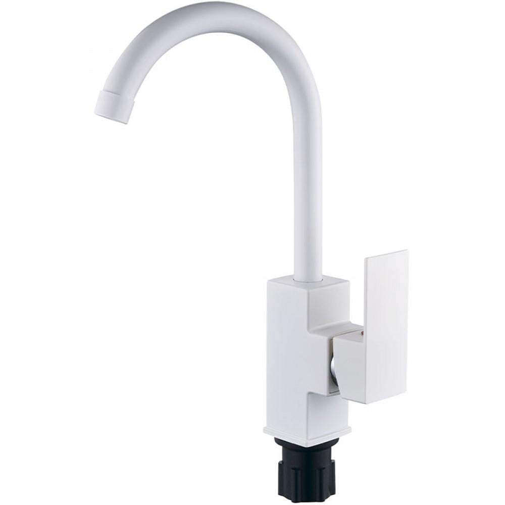 Смеситель кухонный PLAMIX Kubus-011 SET White с подводкой