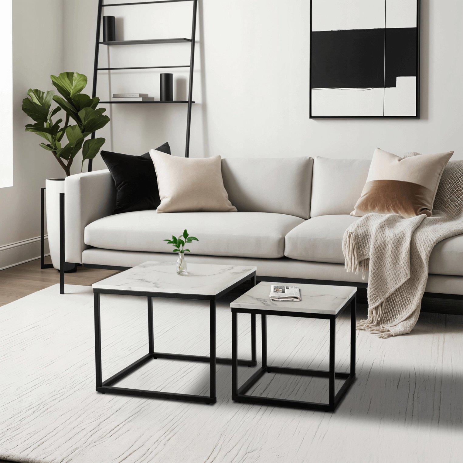 Комплект журнальных столов Mebel Elite ORI Marmur 2 шт. Белый (ME.ORI/BM/CZ/L) - фото 7 Комплект журнальных столов Mebel Elite ORI Marmur 2 шт. Белый (ME.ORI/BM/CZ/L) - фото 7