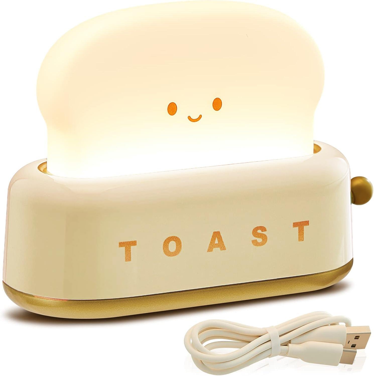 Ночник аккумуляторный Тостера регулировка яркости/таймер/теплый свет/USB питание Бежевый (25108118)