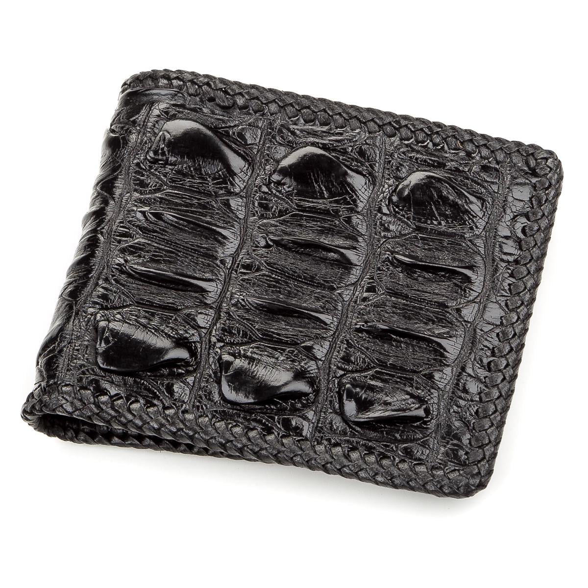 Портмоне Crocodile Leather 18186 из натуральной кожи крокодила Черный