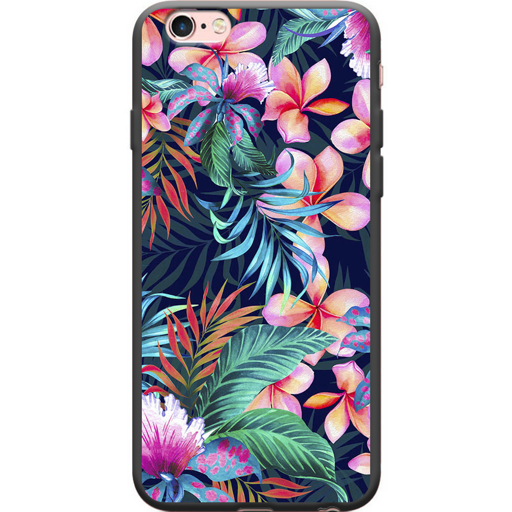 Чехол Boxface iPhone 6 flowers in the tropics Чорний силікон (24523-up1971-38148)