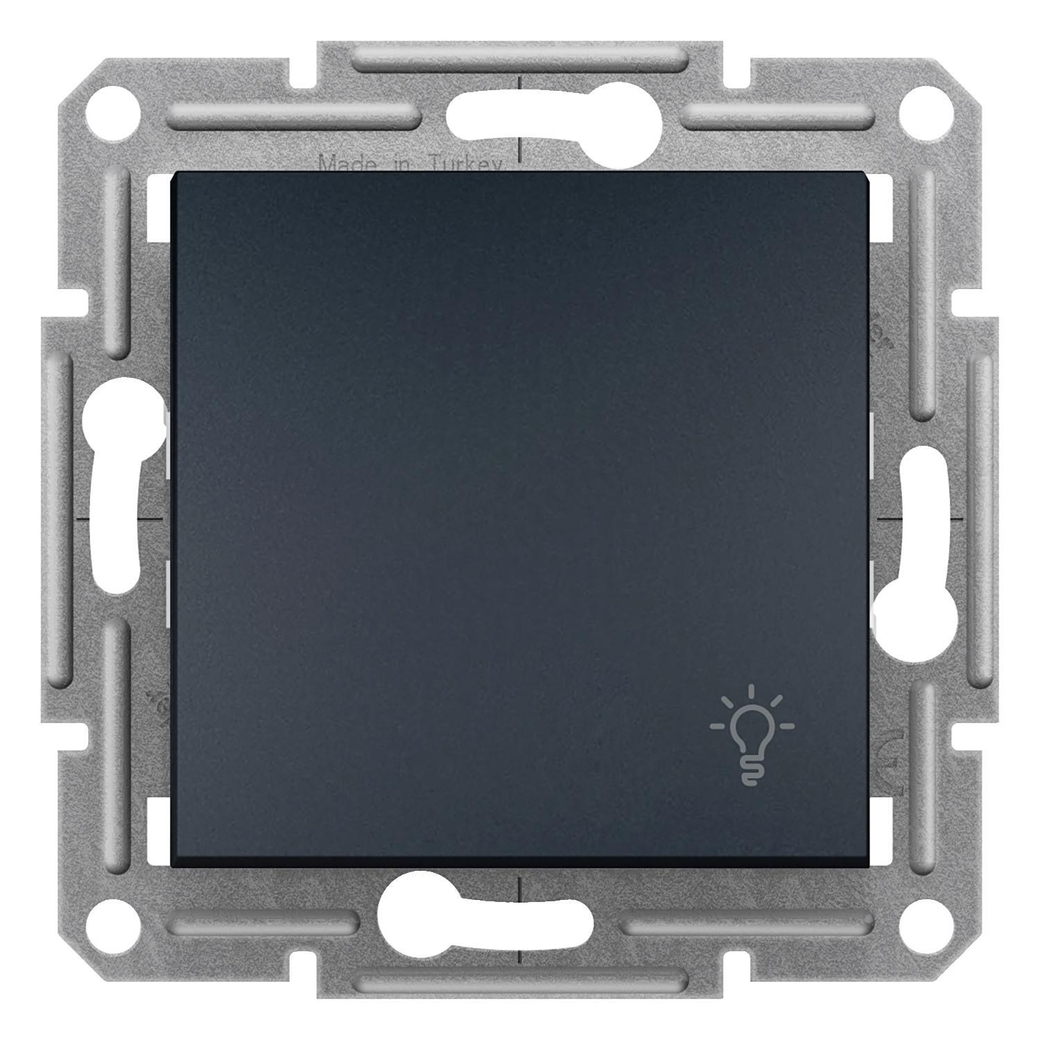 Кнопочный выключатель Schneider Electric Asfora с символом Свет Антрацит (EPH0900171)