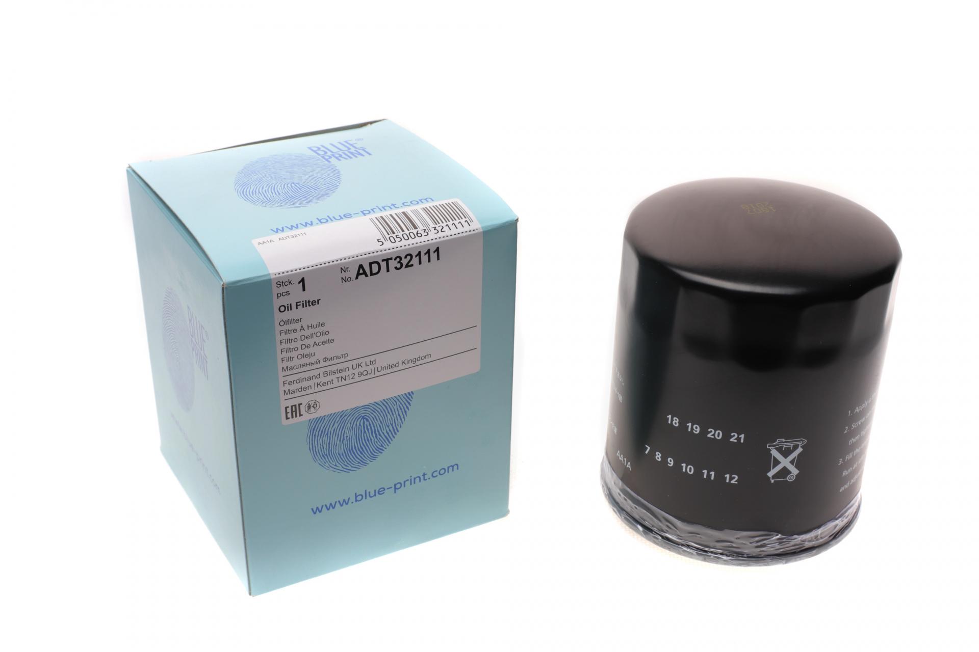 Фильтр масляный BLUE PRINT для Ford Ranger/Mazda B-Serie/Toyota Avensis/Hiace/Hilux/Land Cruiser 2,0D-4,2D 81-07 (ADT32111)