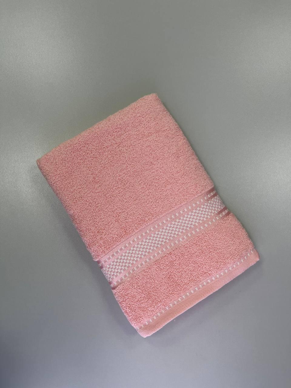 Рушник махровий 100% бавовна 70х140 см Рожевий (7558594)