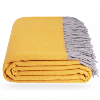 Плед бовария дабл 140х210 см Серо-Желтый - фото 1 Плед бовария дабл 140х210 см Серо-Желтый - фото 1