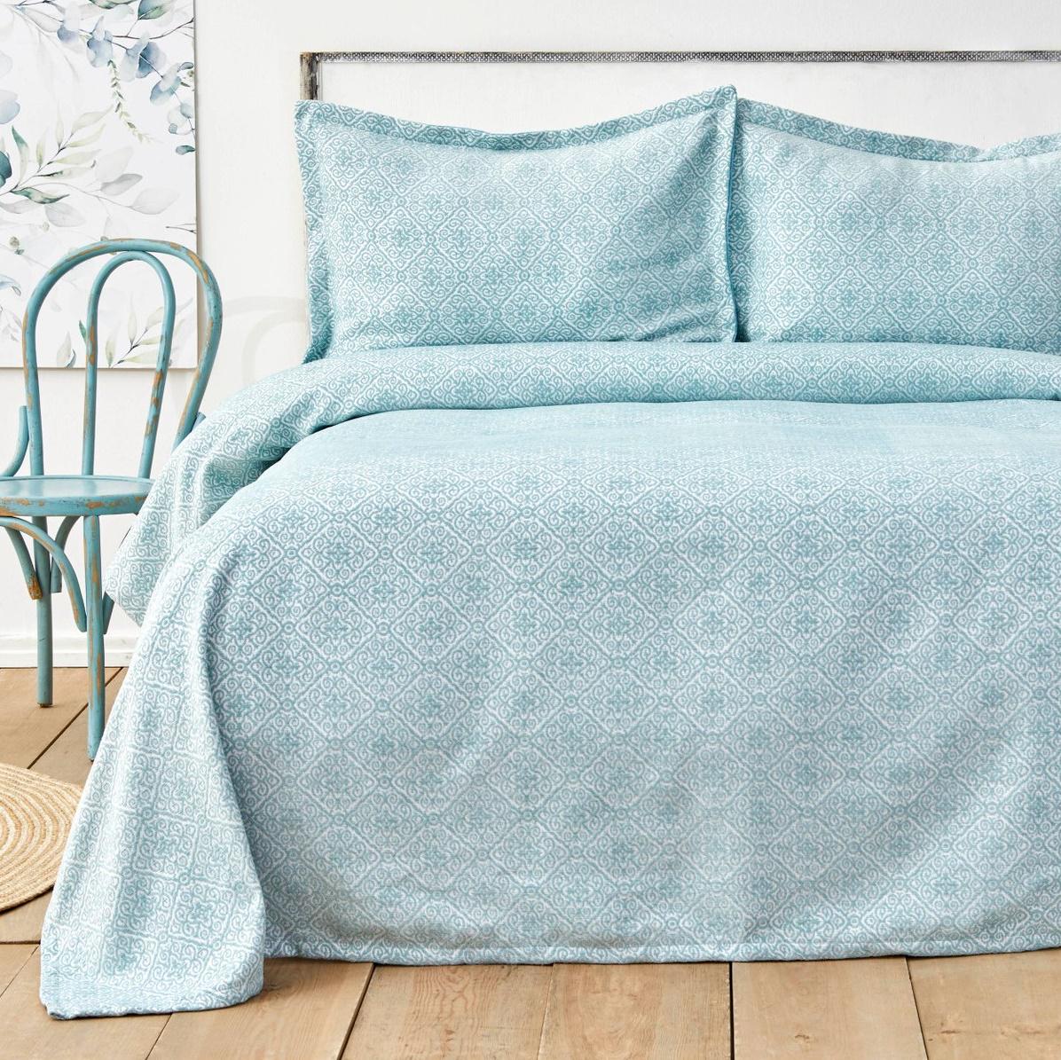 Покривало з наволочками Karaca Home Alora 220х230 см Ментоловий (13512746)