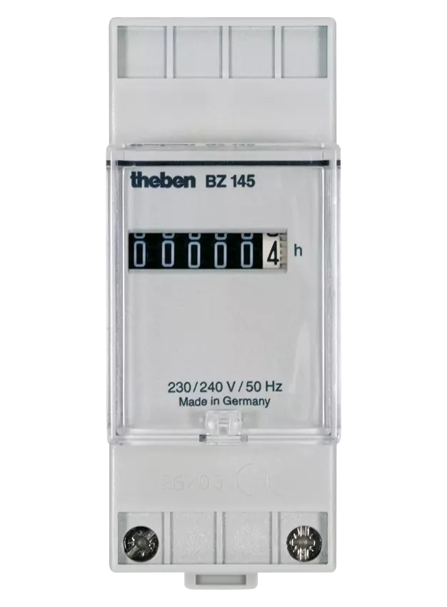 Счетчик моточасов Theben BZ 145 на DIN-рейку диапазон отсчета 99999,99 г с индикатором 34х45 мм (th 1450000)