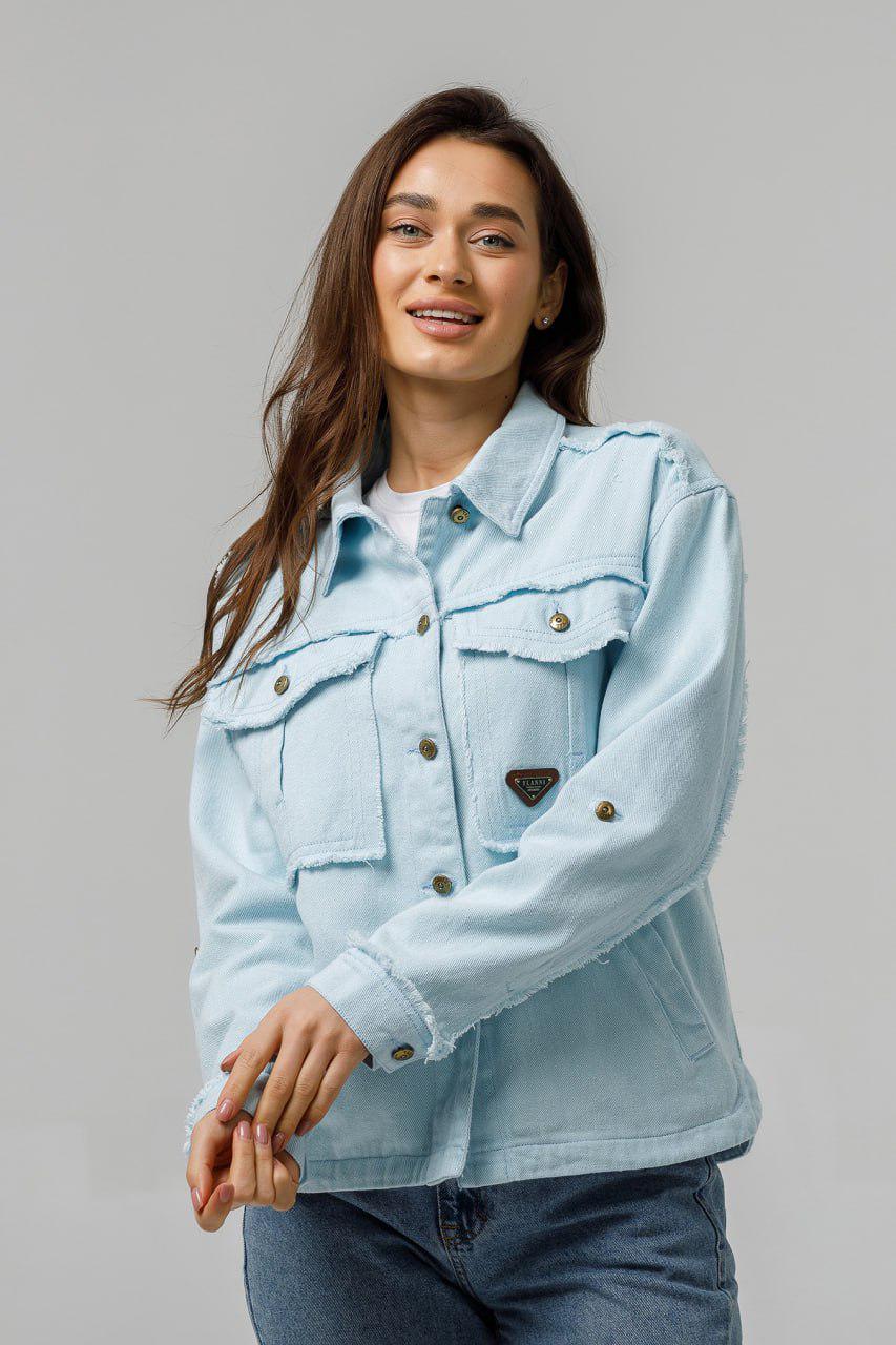 Куртка женская джинсовая оверсайз р. 54 Голубой (797\30)
