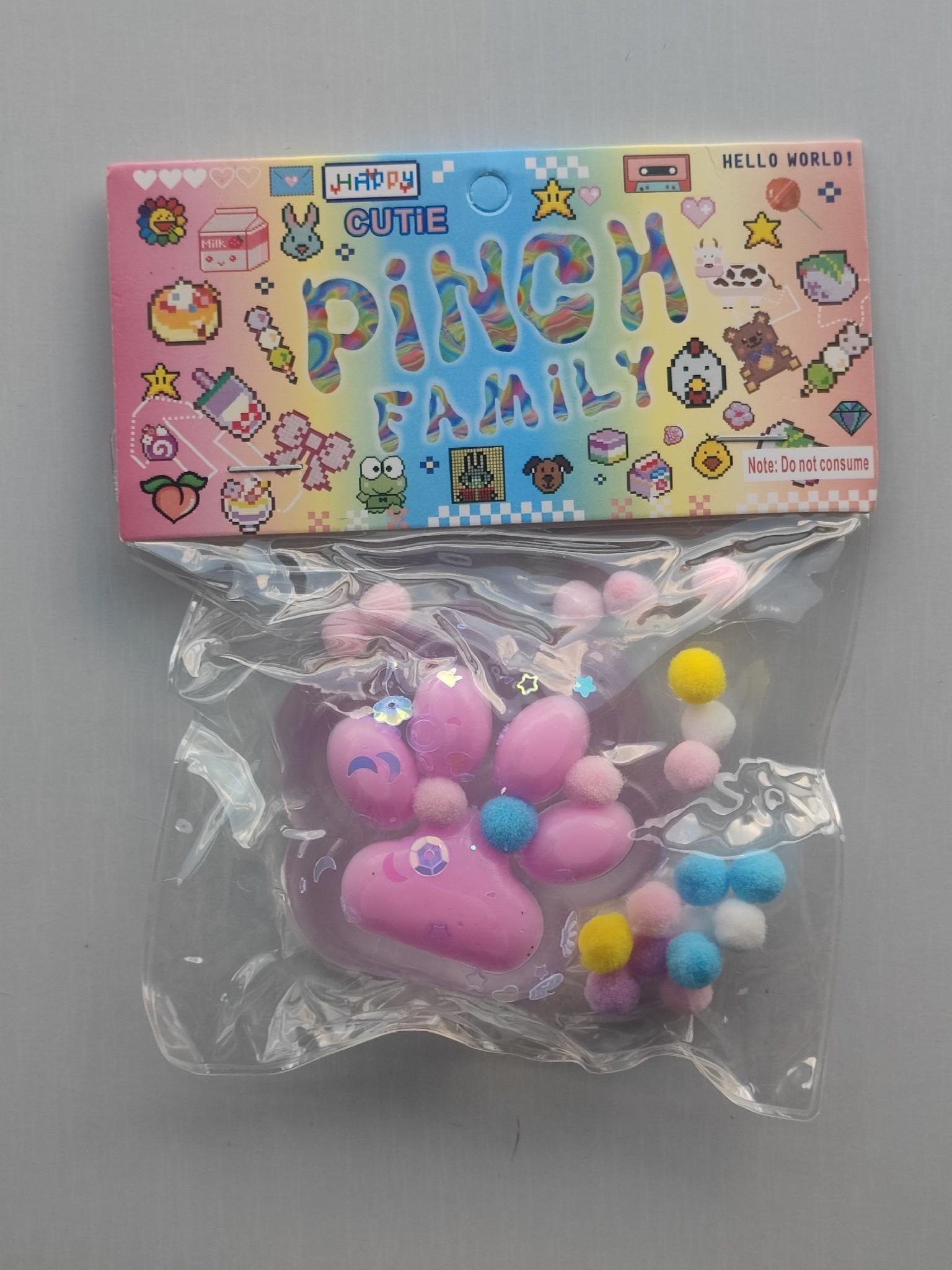 Іграшка антистрес сквіш котяча лапка 7х7 см Прозорий Рожевий (2799P)