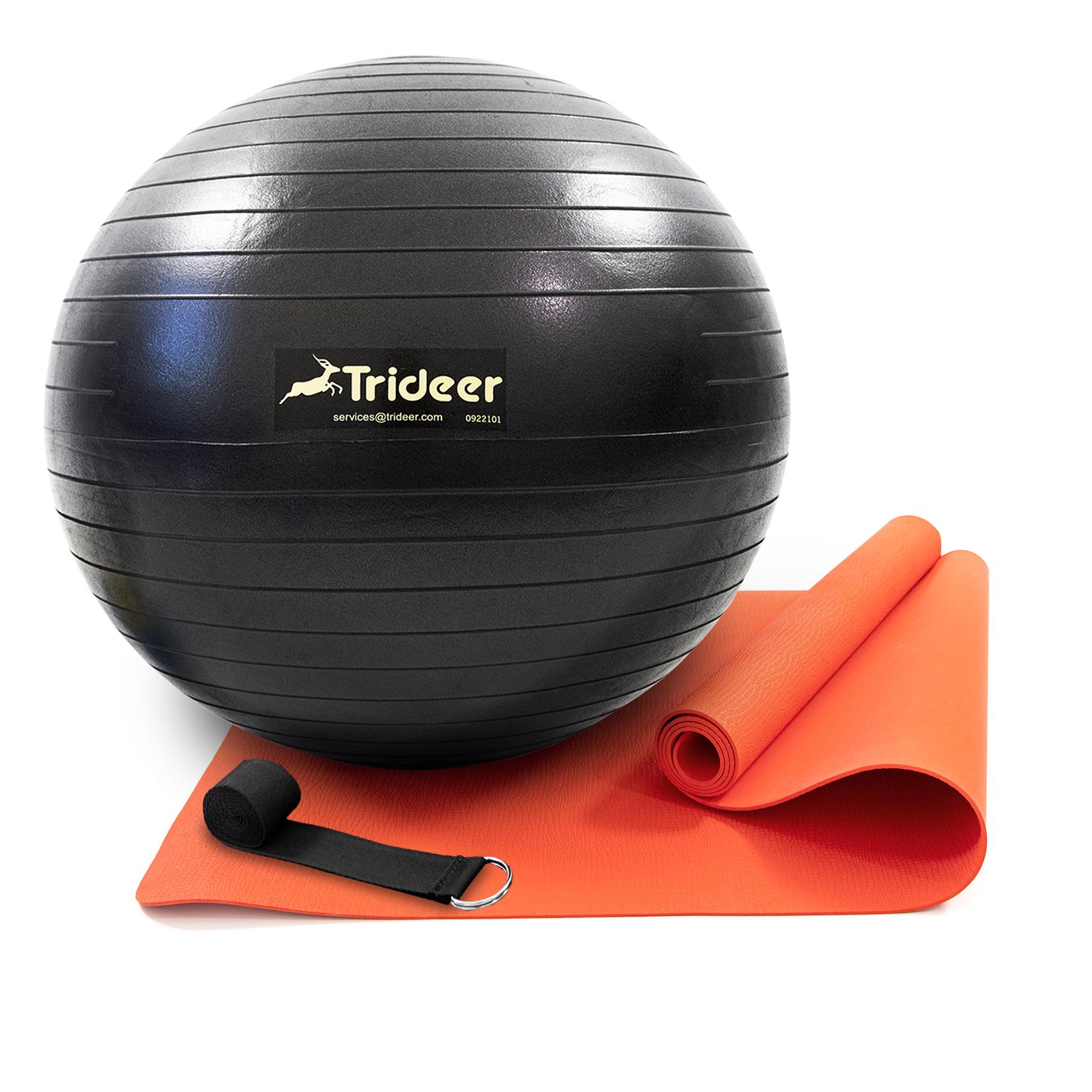 Коврик для йоги и фитнеса OSPORT Set 97 фитбол 85 см и ремнем для йоги OSPORT Set 97 Красно-черный (n-0127)