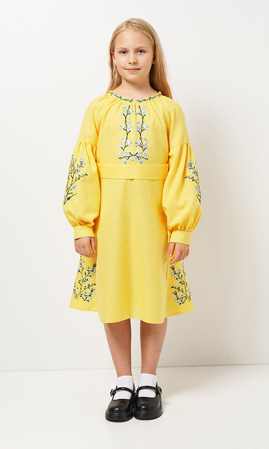 Сукня-вишиванка дитяча Вишиваночка р. 152 Жовтий (829-8) - фото 2 Сукня-вишиванка дитяча Вишиваночка р. 152 Жовтий (829-8) - фото 2