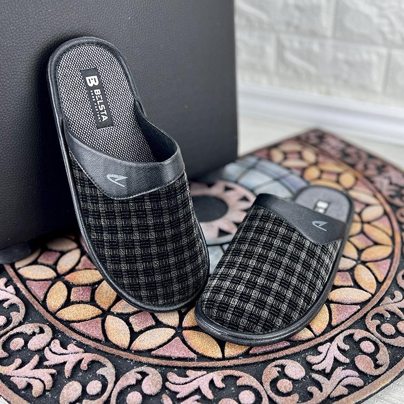 Домашні тапочки чоловічі БЕЛСТА VS-00029 в клітинку 27,5 см p. 43 Чорний (30720953)