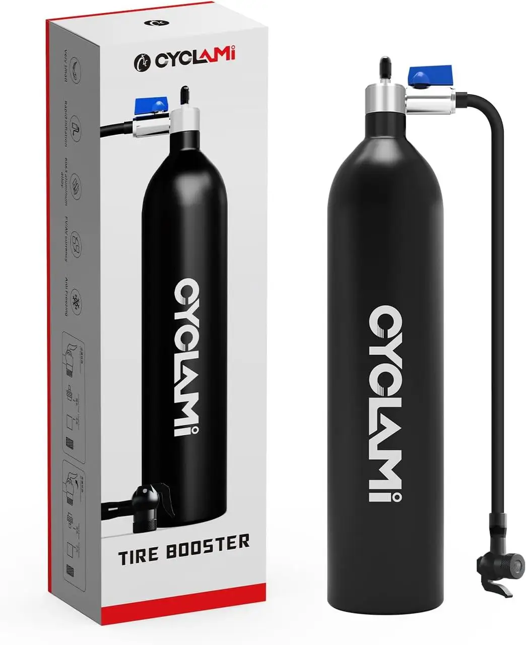 Баллон для шин Cyclami алюминиевый для накачки велосипедных шин 1,2 л (2906982777)