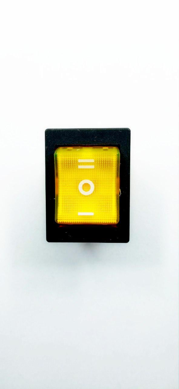Вимикач KCD4 ON-OFF-ON з підсвіткою 6pin 30A 250V Жовтий (33830)
