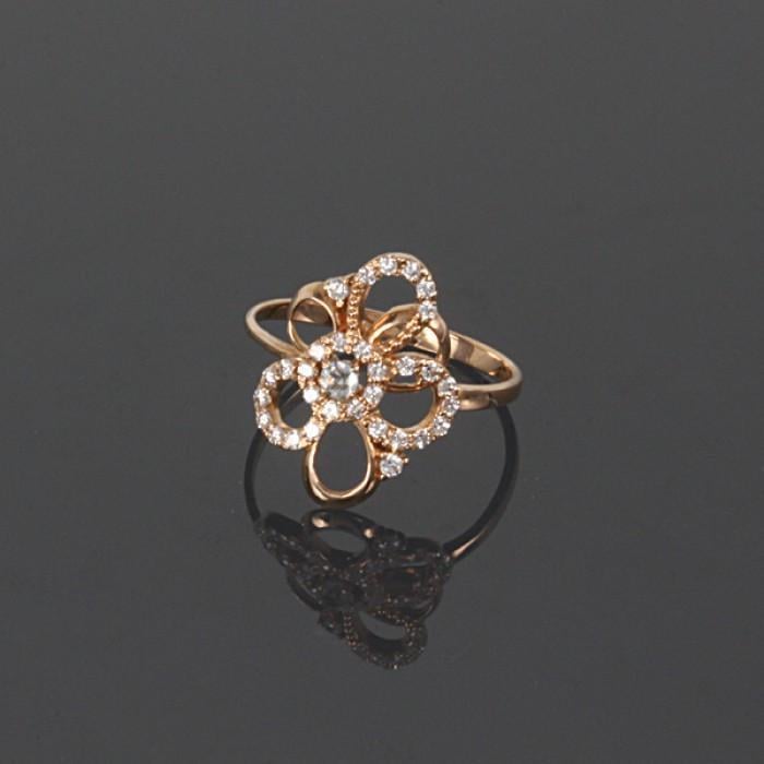 Каблучка золота з топазом і фіанітами (2248163529)