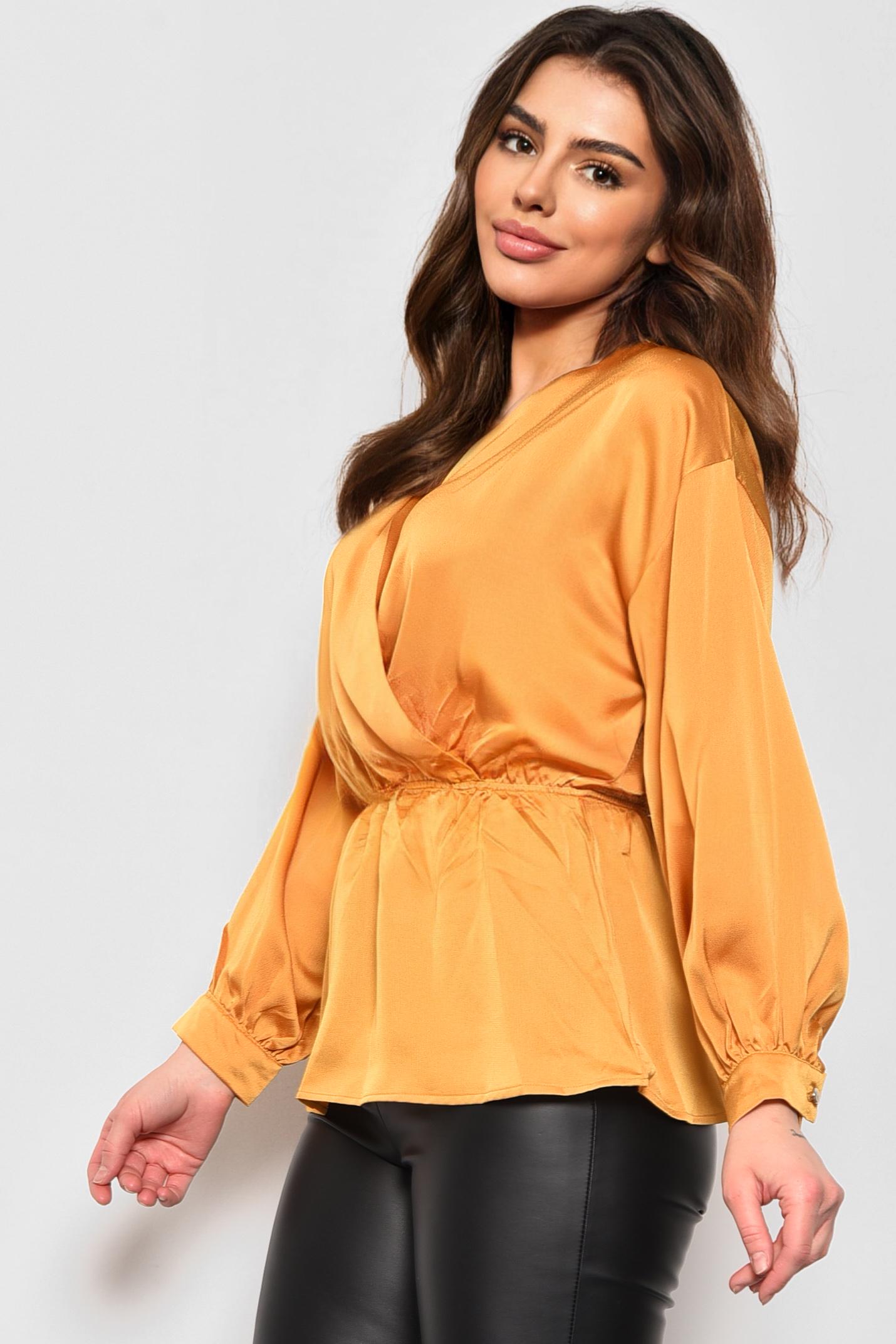 Блуза женская р. 42 Горчичный (173783) - фото 2 Блуза женская р. 42 Горчичный (173783) - фото 2