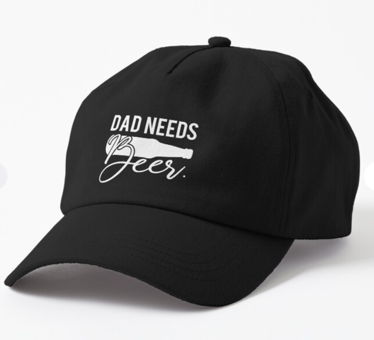 Кепка унисекс Malfini с принтом "Dad needs beer" Черный (ПАПА36К1)