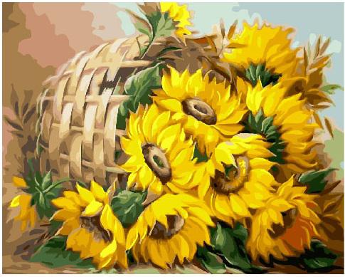 Картина по номерам Brushme Корзина подсолнухов 40x50 см (BRM25788)