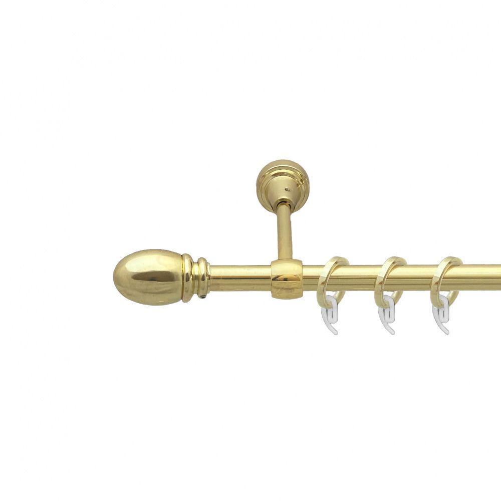 Карниз Orvit Белуно металевий однорядний литий гладка труба кільце фасонне металеве 16 мм 240 см Золото (7717596)