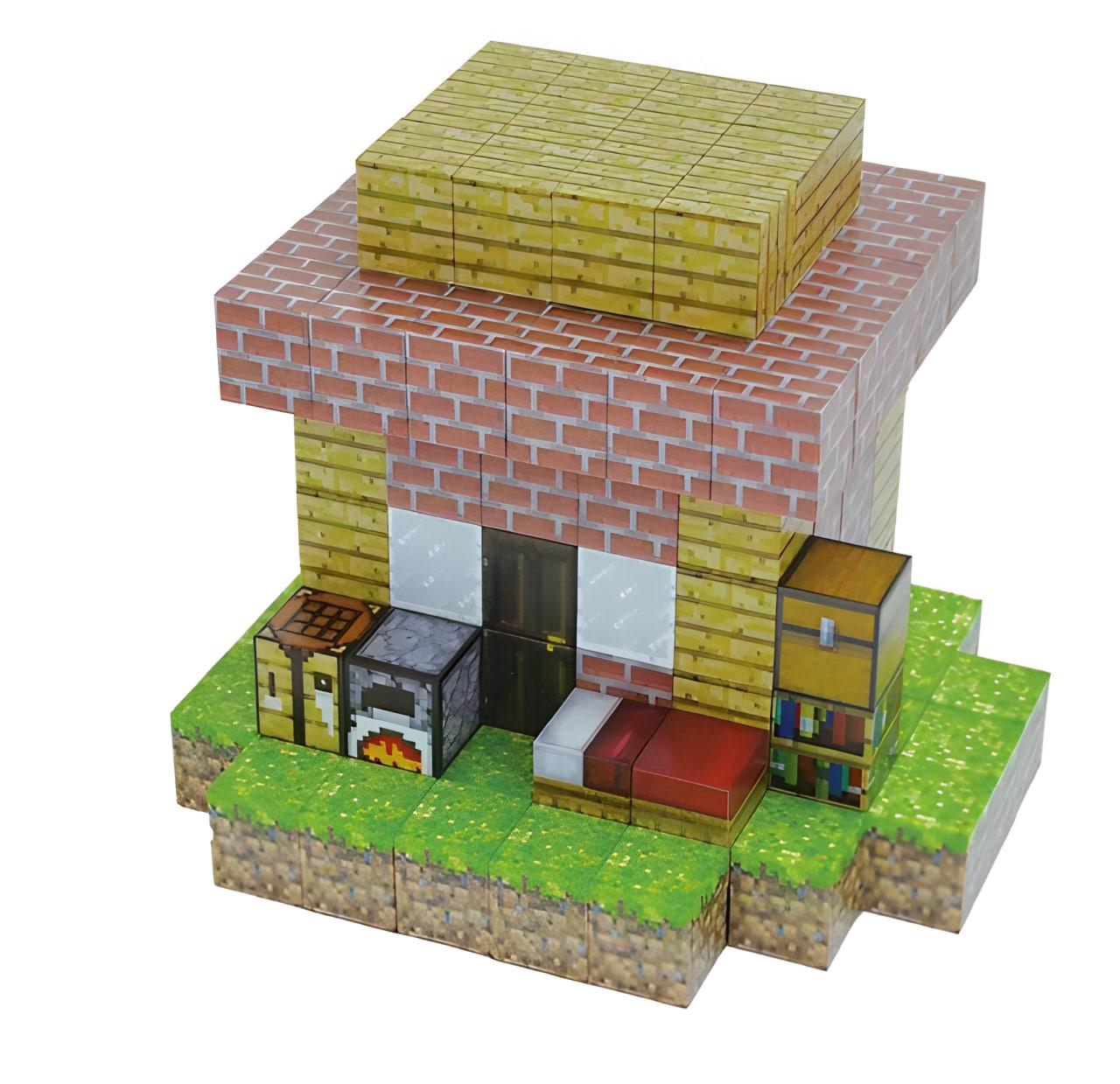Конструктор магнітний Minecraft Будинок із цегли 122 дет. (MRA-H004) - фото 2
