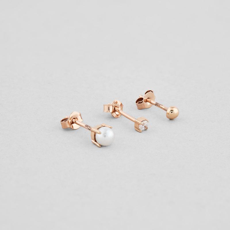 Золотые серьги Звездное трио (ЗВС-545-ч) Золотые серьги Звездное трио (ЗВС-545-ч)