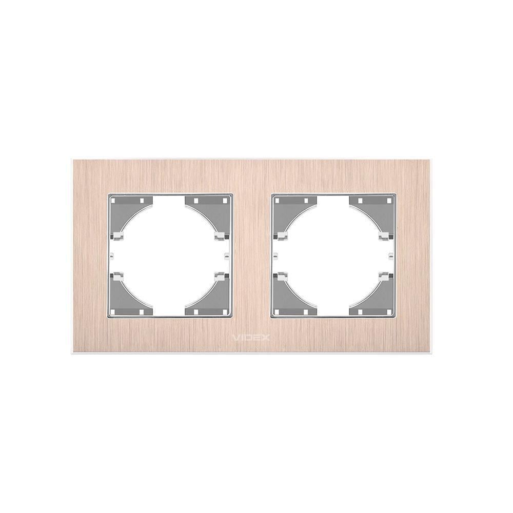 Рамка для розеток Vіdeх Bіnerа 2 места горизонтальная алюминий Медный (22551092)