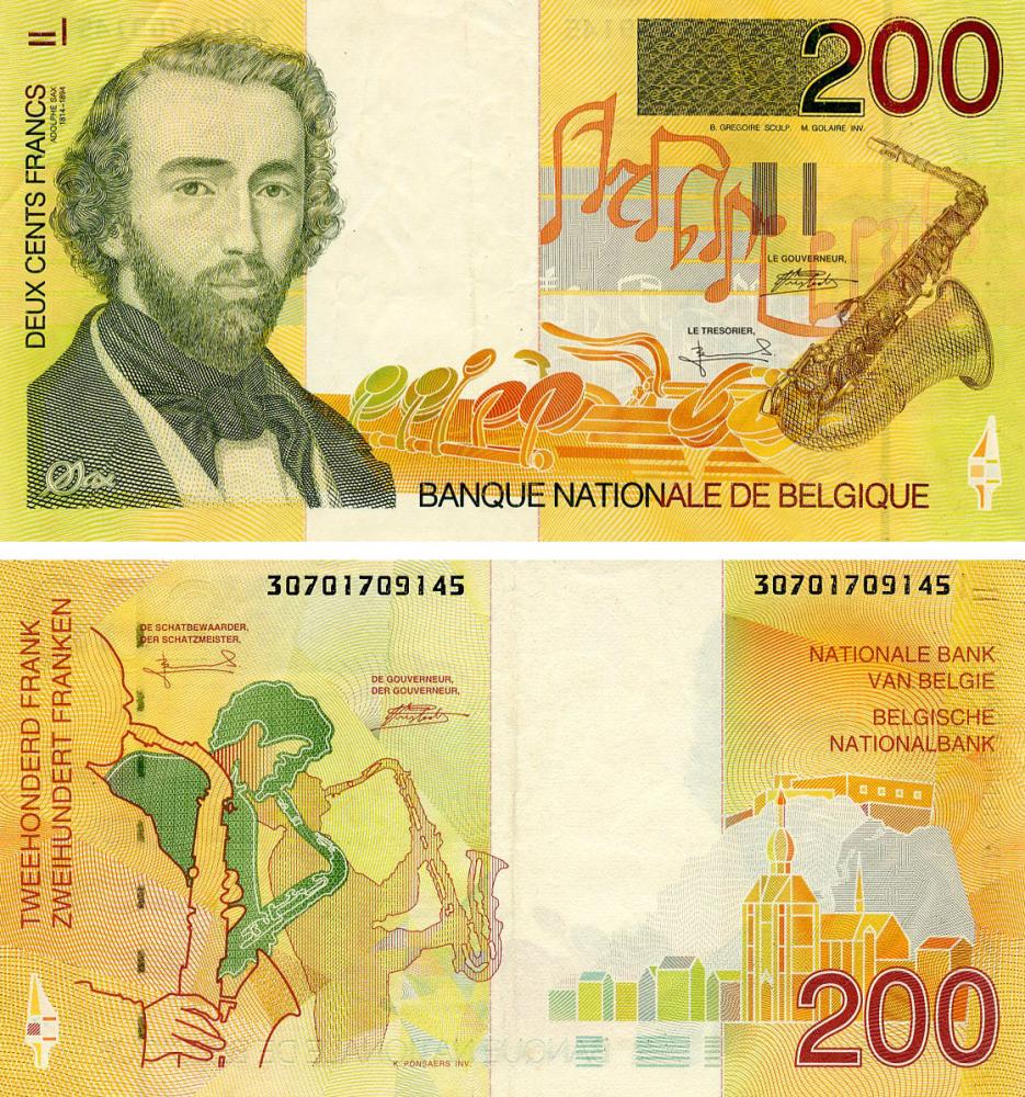 Коллекционная банкнота Бельгия 200 франков 1995 F-VF (P148)