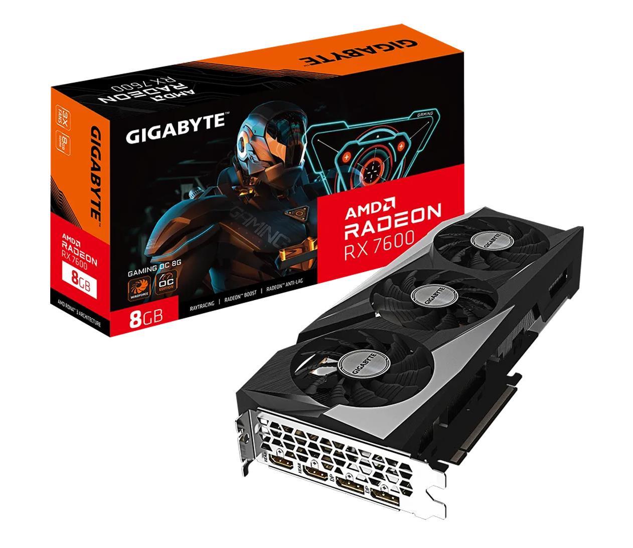 Відеокарта Gigabyte Radeon RX 7600 Gaming OC 8G (GV-R76GAMING OC-8GD)