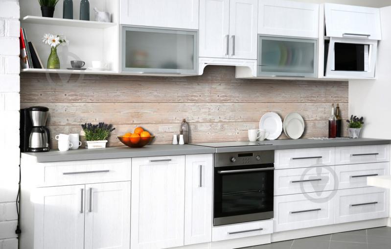 Скидали на кухню Zatarga «Кремове дерево» 650х2500 мм вінілова 3Д наклейка кухонний фартух самоклеюча