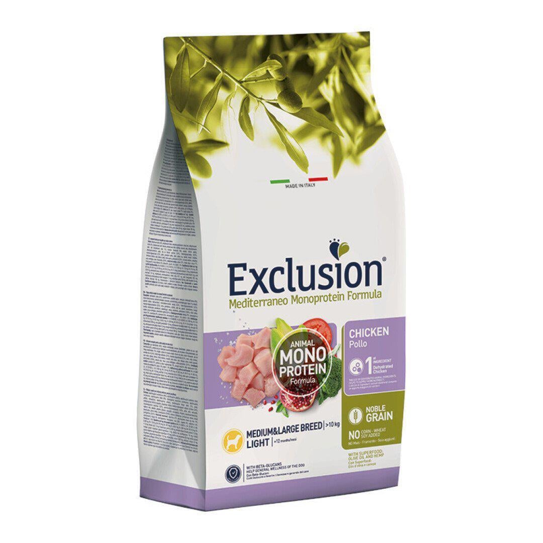 Корм сухий для собак великих порід Exclusion Light Chicken Medium&Large Breed 12 кг (8011259003171)