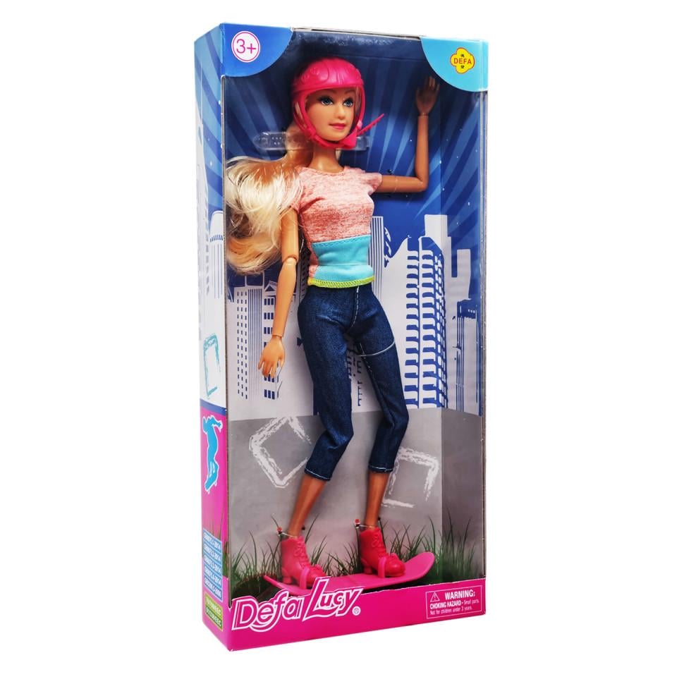 Лялька Defa на скейте шарнірна 27 см Помаранчевий (IL-188-L-83)