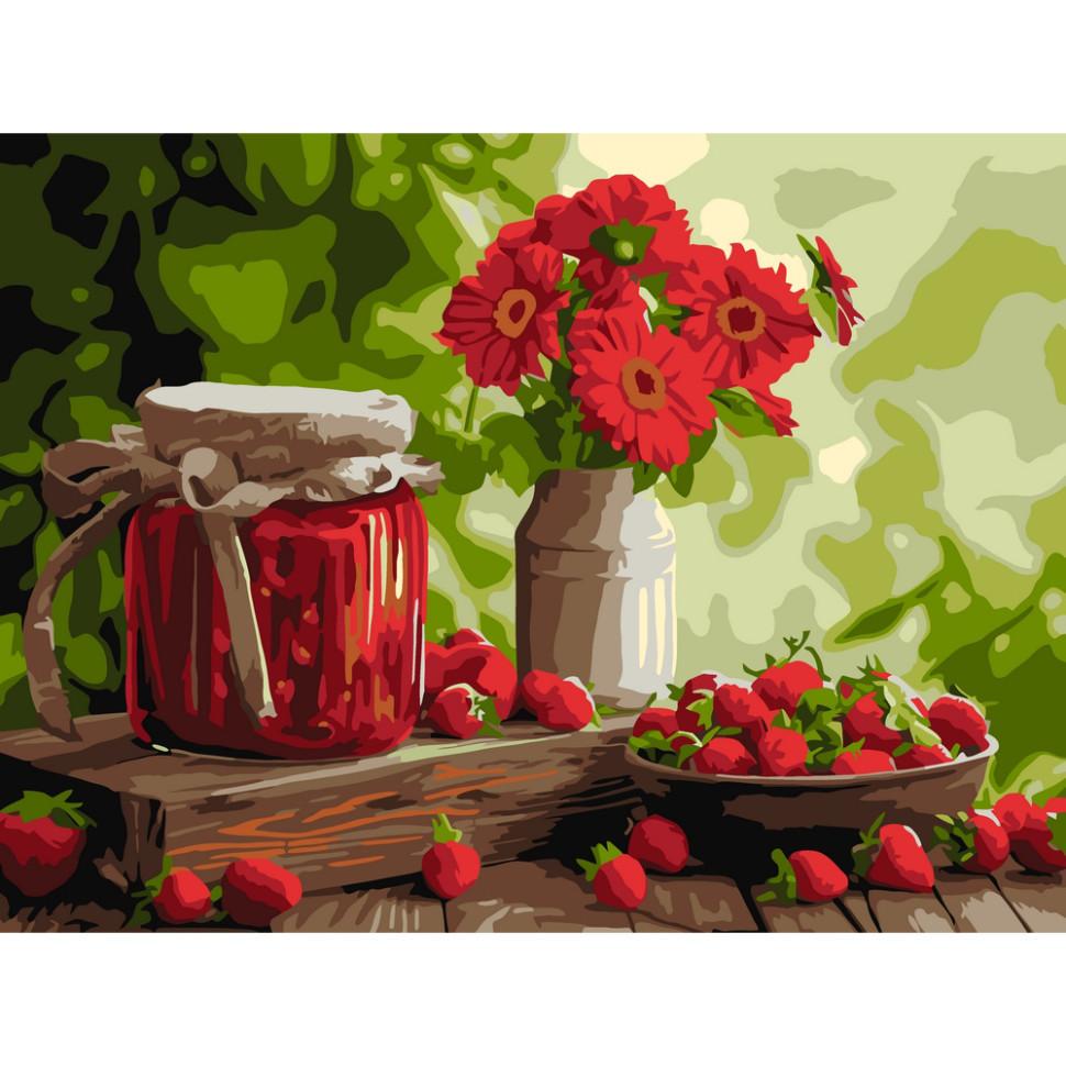 Картина по номерам Ideyka Клубничное варенье 30х40 см (KHO5691)