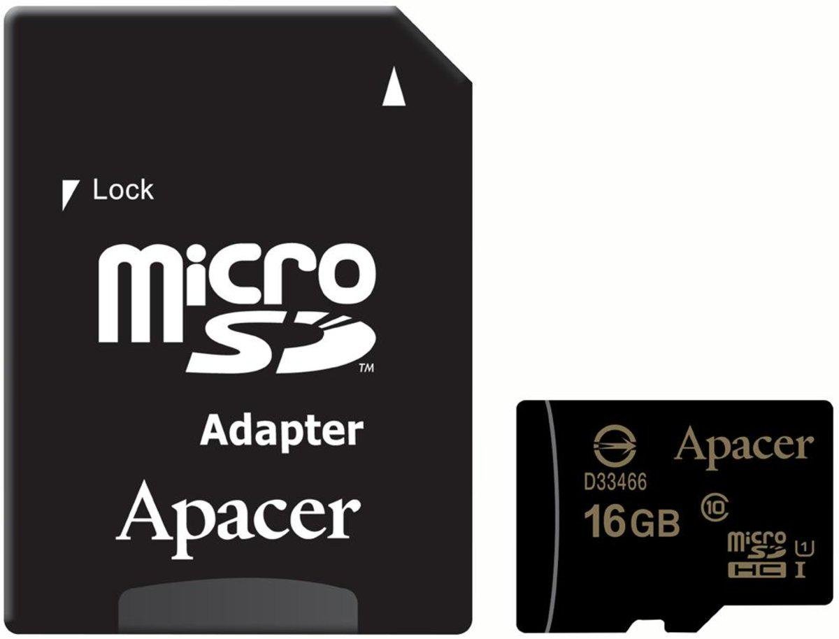 Карта памяти Apacer microSDHC 16 Гб (AP16GMCSH10U1-R) - фото 1