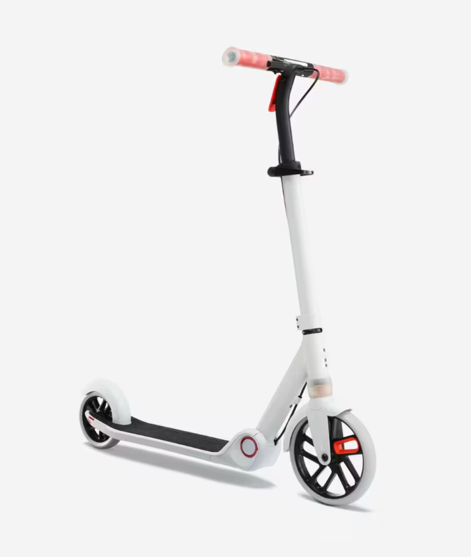 Самокат дитячий OXELO двоколісний з ручним гальмом та амортизатором Білий (M900)