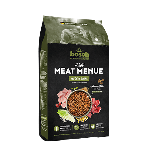 Корм сухой для собак Бош Мясное Меню с говядиной и курицей Bosch Meat Menue with beef&chicken 0,8 кг
