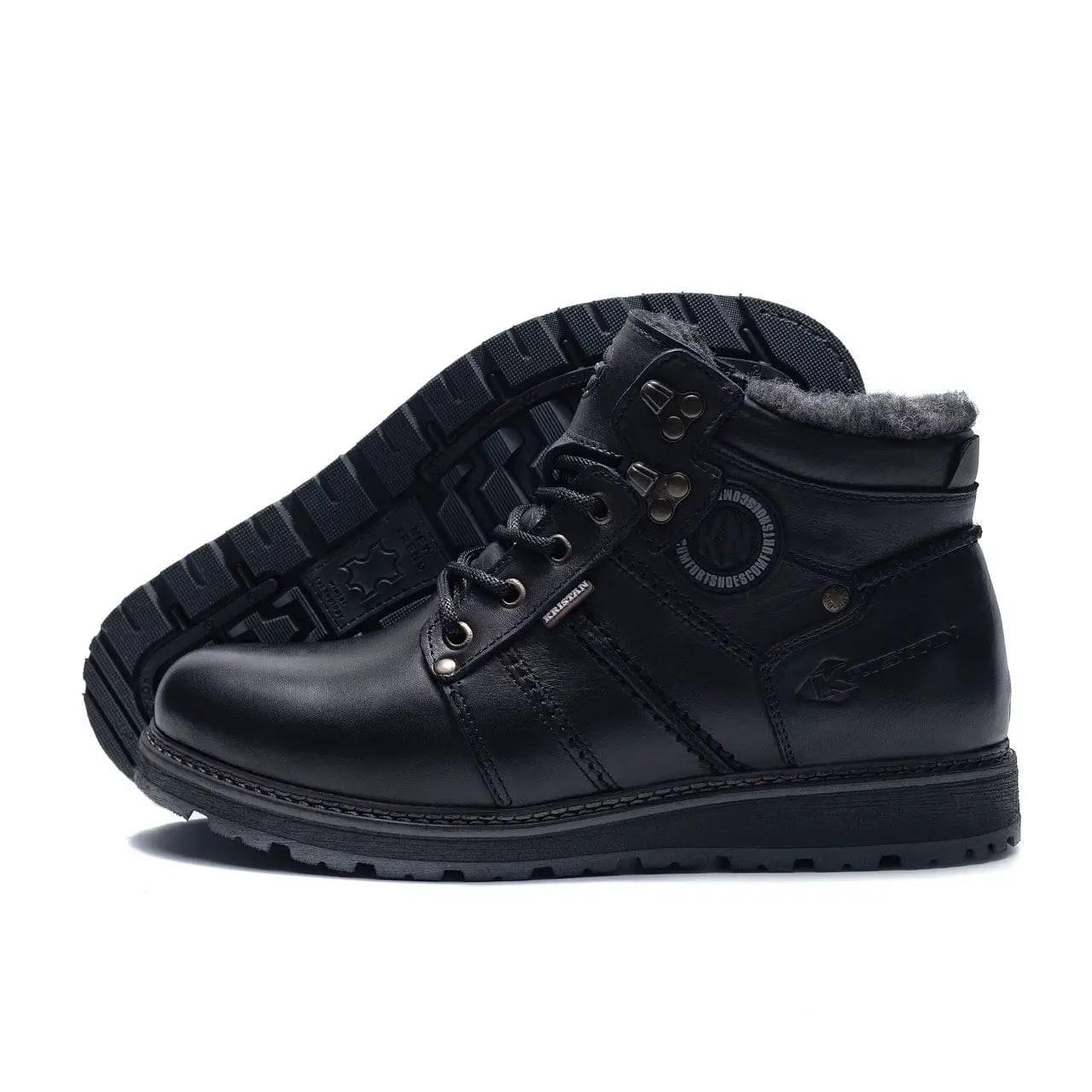 Черевики чоловічі зимові на натуральному хутрі KrisTan City Traffic р. 45 30 см Чорний (28265587)