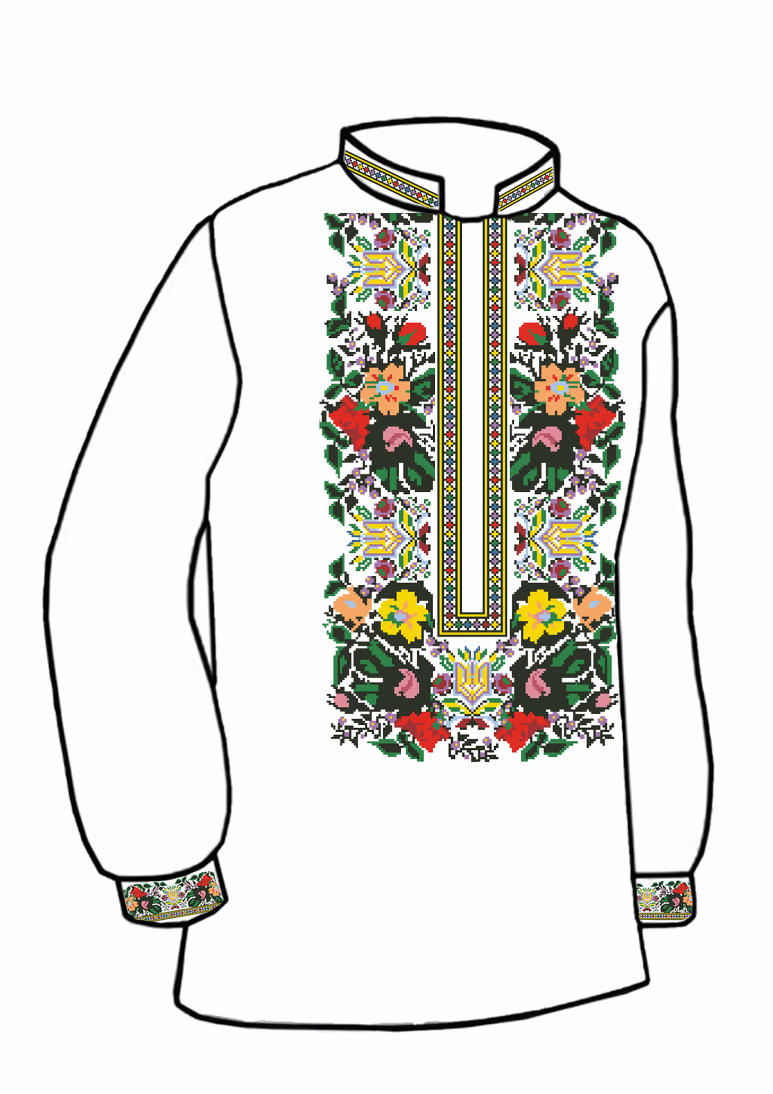 Заготовка для вишивки нитками або бісером сорочка СЧ-65 домоткане полотно Заготовка для вишивки нитками або бісером сорочка СЧ-65 домоткане полотно