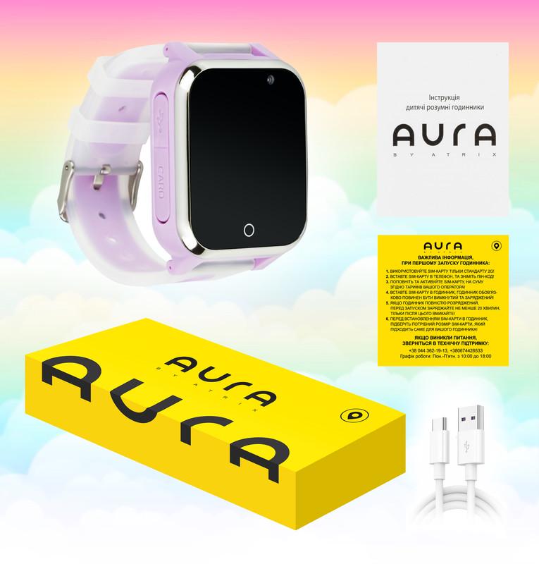 Смарт-часы детские AURA A100 Tracker/Wi-fi Purple - фото 4