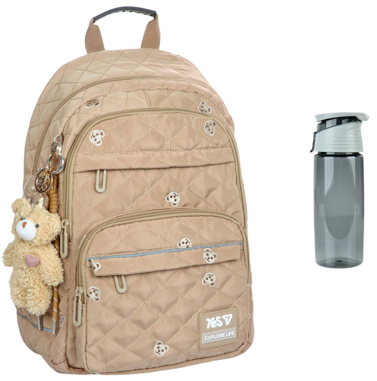 Рюкзак школьный YES TS-47M Bear Friend 550307 и бутылка для воды 550 мл (3028028313)