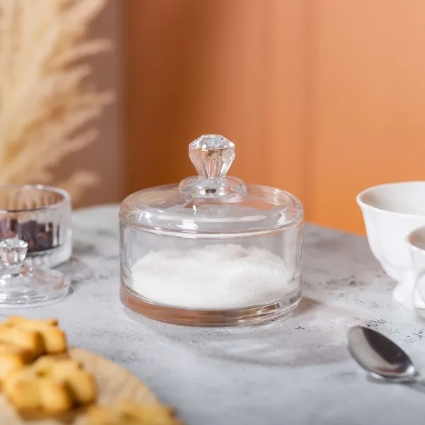 Конфетница с крышкой из толстого стекла Прозрачный (HP-YH-24) - фото 5
