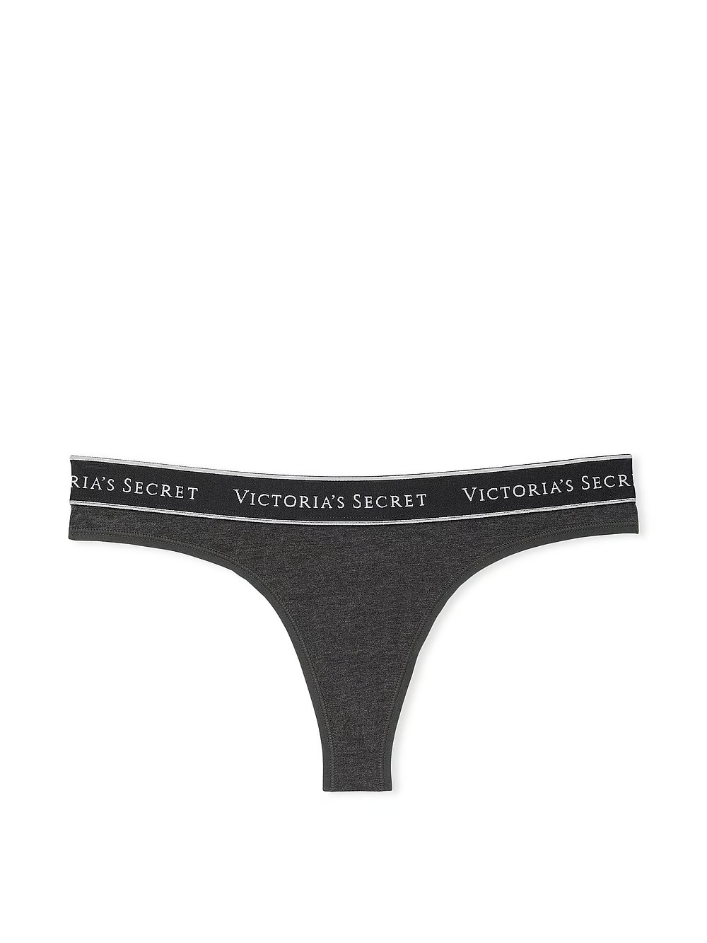 Труси Victoria's Secret Logo Cotton Thong Panty M Сірий (24463448)