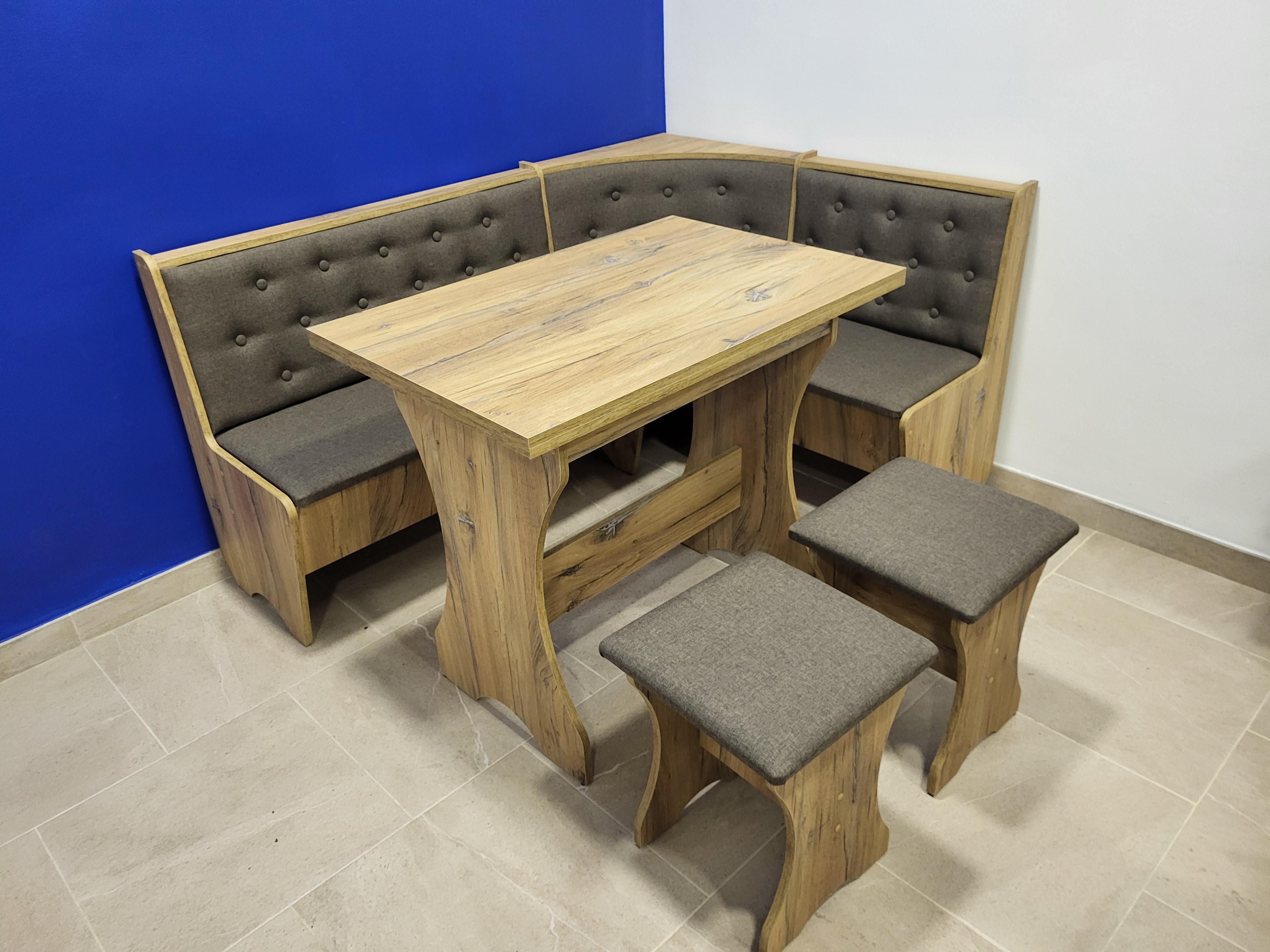 Кухонный уголок MS Дорандо со столом и 2 табуретками 154х114 см Дуб Флагшток (MS-KSTT-DT-DF)