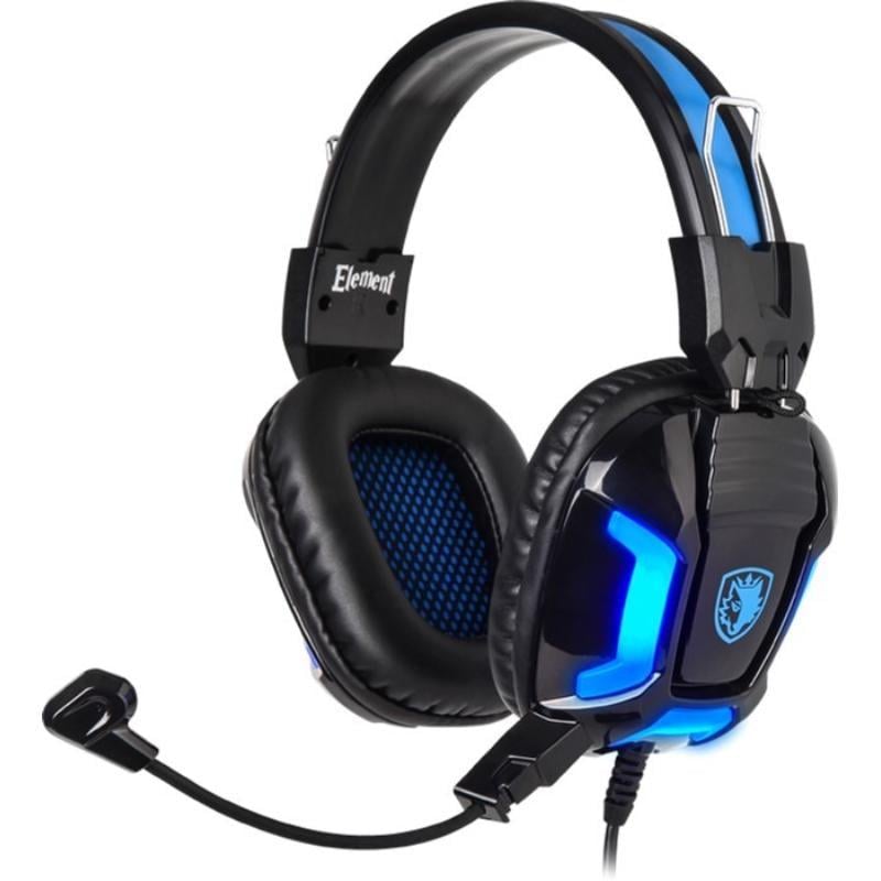 Гарнитура Sades SA-702 Element проводная с mini-jack 3,5 мм Black/Blue (626215)