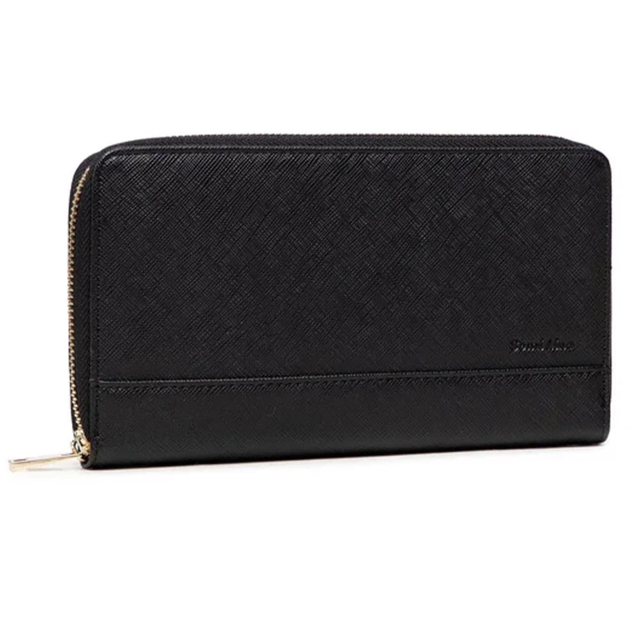 Кошелек женский кожаный Semi Line Saffiano на молнии Black (DAS303083)