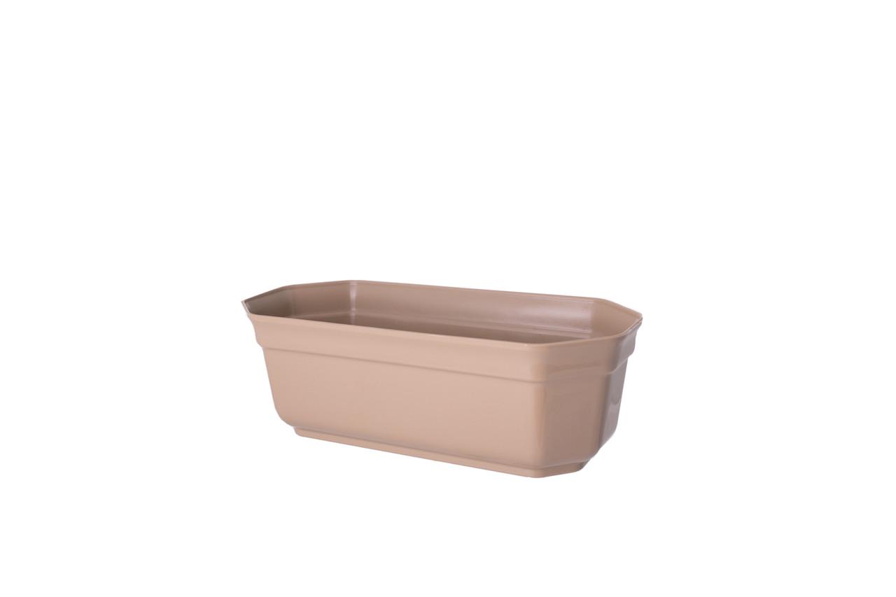 Кактусница для квітів Form-Plastic Восьмигранна 0,6 л 20х10х6 см Кава-латте