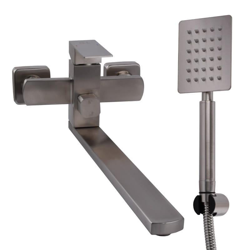 Смеситель для ванны Globus Lux Kubus SKU-208N однорычажный с ручной воронкой Сатин (GSR-000029880)