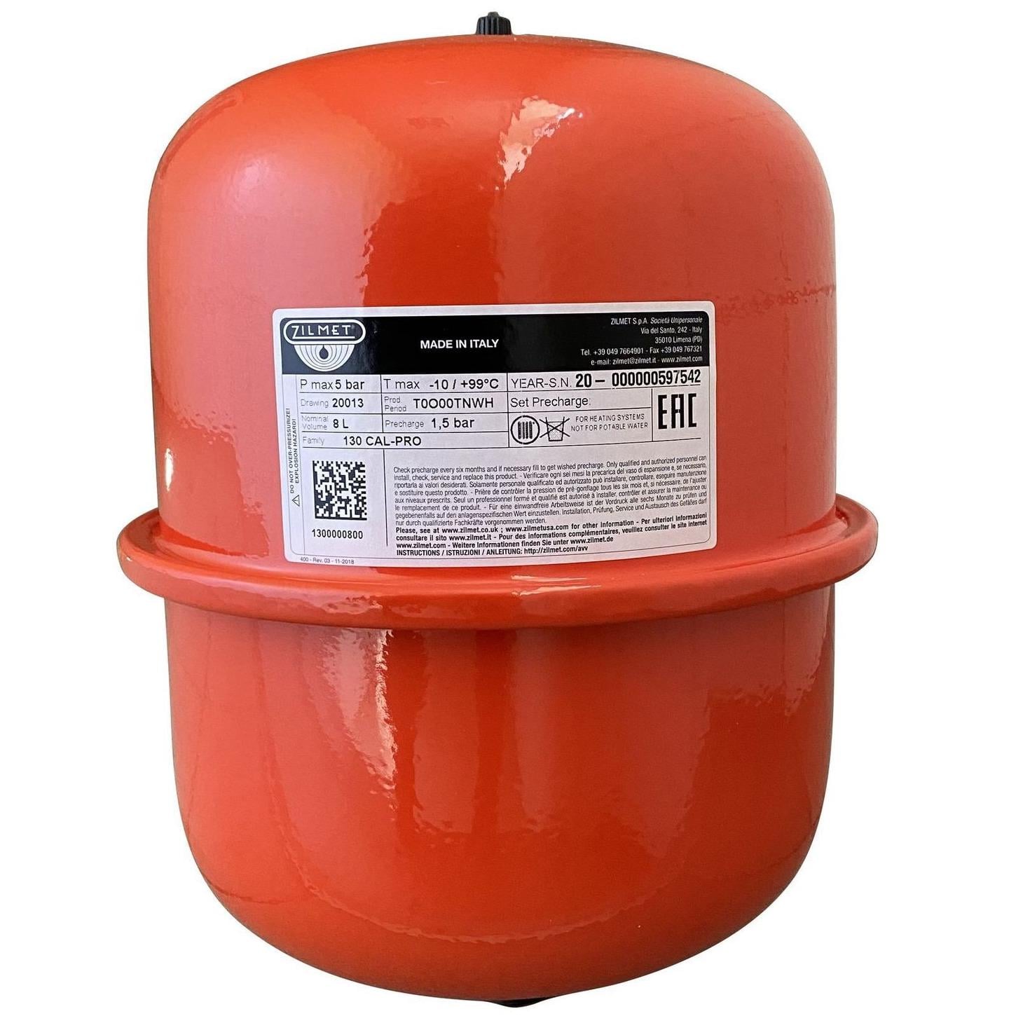 Расширительный бак вертикальный Zilmet CAL-PRO 1300000800 000001433 8 л 3/4" (103566) Расширительный бак вертикальный Zilmet CAL-PRO 1300000800 000001433 8 л 3/4" (103566)