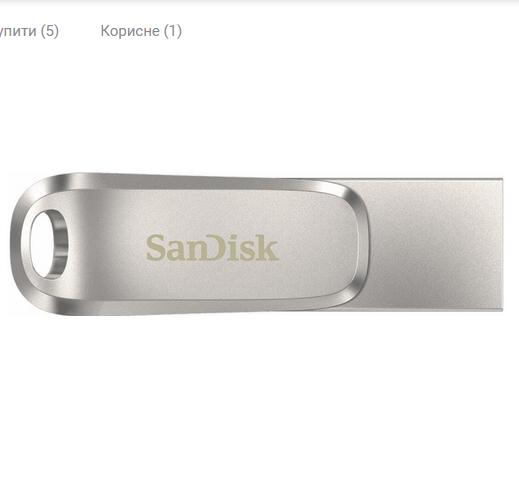 Флеш-память SanDisk Ultra Dual Drive Luxe 64 Гб USB Type-C (11066492) - фото 2