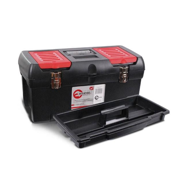 Ящик для інструментів Intertool BX-1024 з металевими замками 24" 610х255х251 мм (9266705)