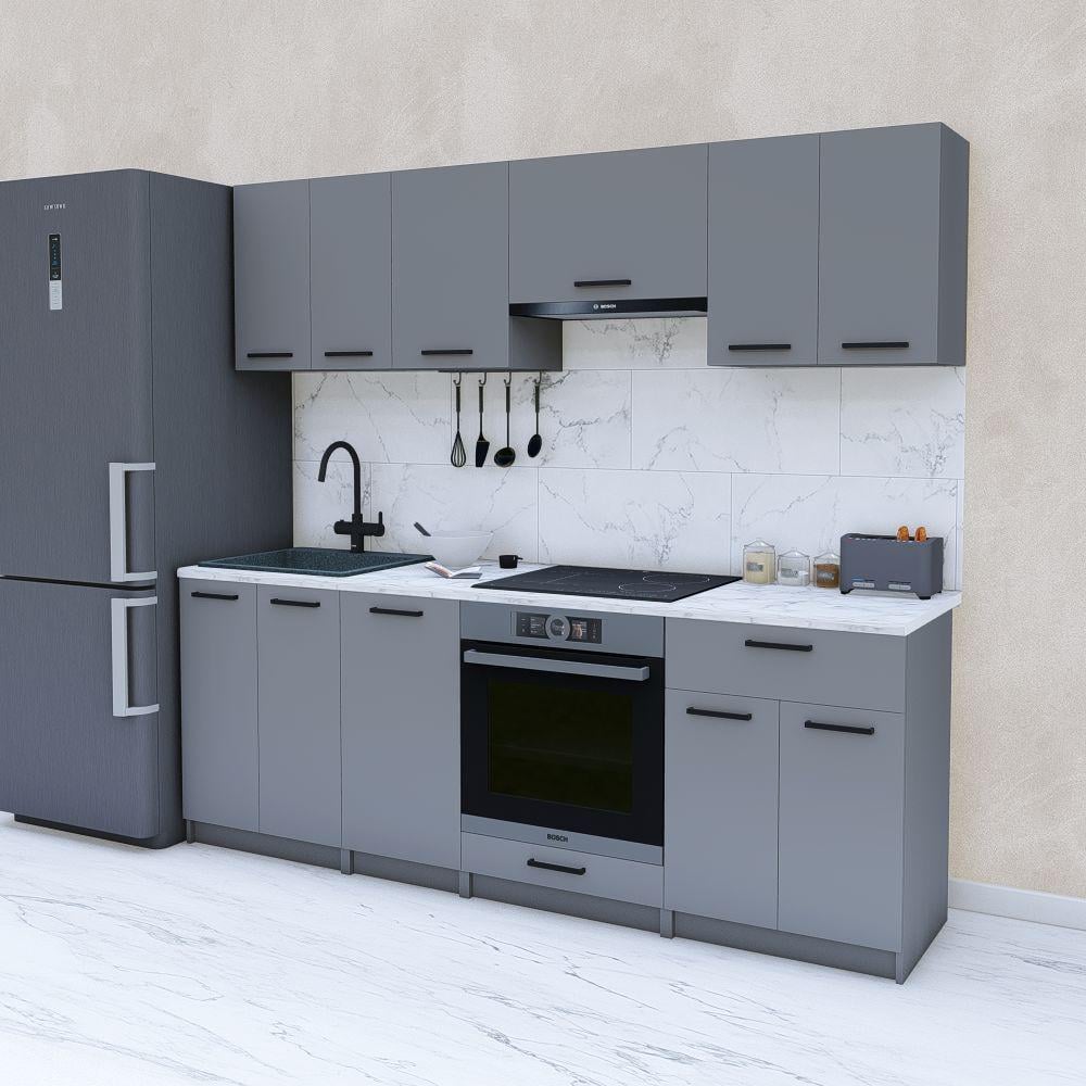 Кухня модульная готовая 2,2 м Антрацит (МП34а)